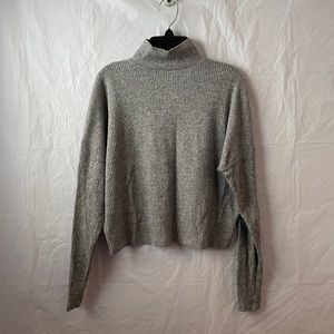 gray ribbed sweater